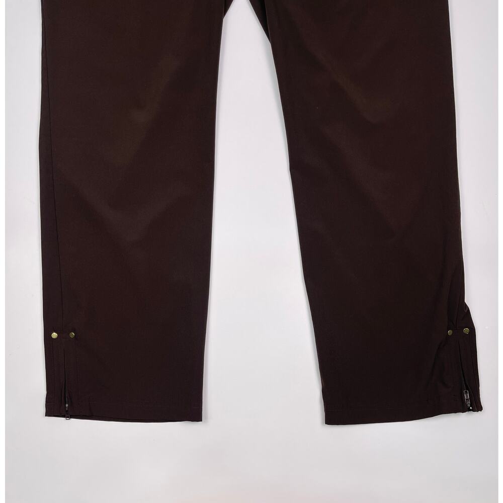 Chico’s Zenergy Espresso Brown Stretch Ankle Pants Size 2R Zip Hem Activewear - Picture 7 of 8